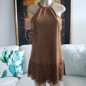 Suede mini dress